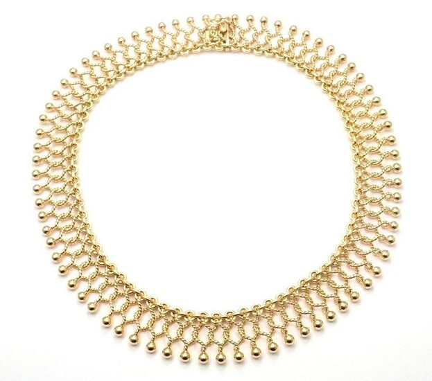 Authentic! Vintage Tiffany & Co 18k Yellow Gold Cleopatra Collar Link Necklace