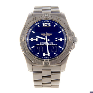 BREITLING - a gentleman's titanium Aerospace Avantage chronograph bracelet watch.