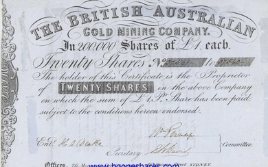 BRITISH AUSTRALIAN GOLD MINING CO.