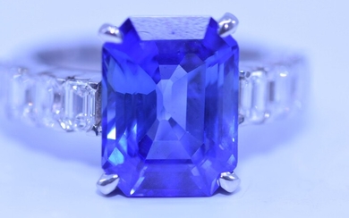 Bague de qualité supérieur avec 8 diamants taille émeraude +- 1.90ct. exceptional white-VVS et 1...