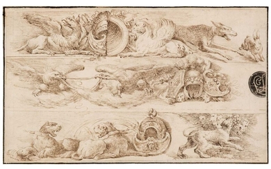 Bella, Stefano della (1610-1664), After, Fantasia di Animali, pen and brown ink