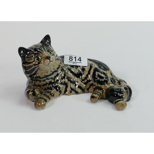 Beswick lying persian cat 1876: in black and grey swiss roll...