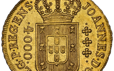 Brazil: , João Prince Regent gold 4000 Reis 1816-(R) MS64 NGC,...