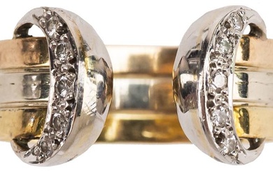 Brillanten Ring, 750 Gold, trocolor, 10 Brillanten zus. ca. 0,05ct,...