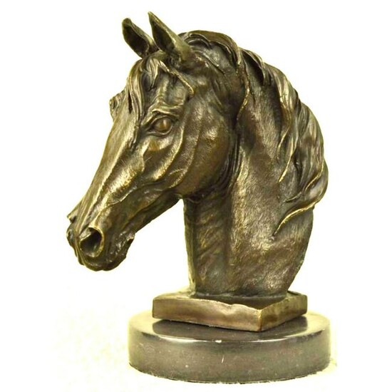 Bronze Horse Head Equestrian Sculpture
