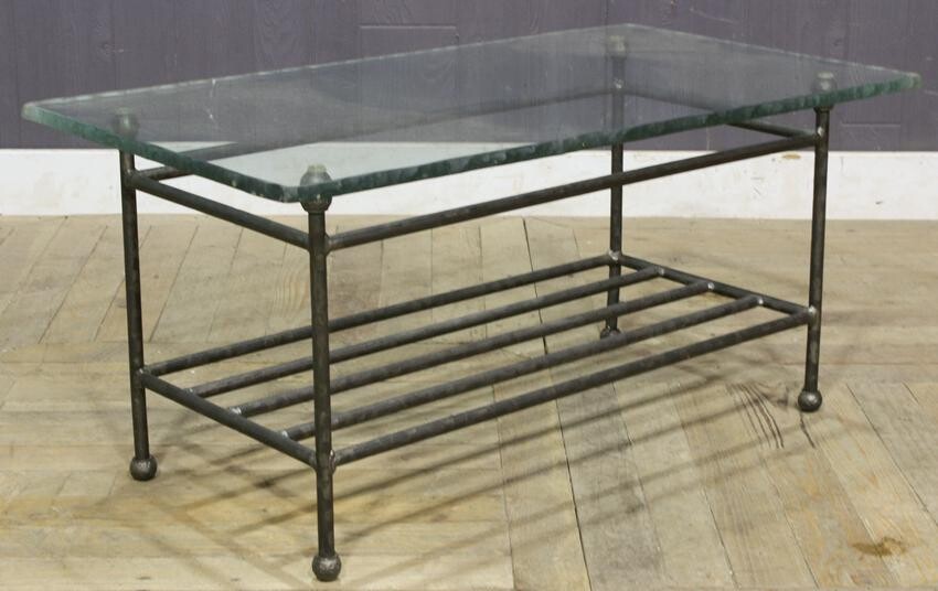 Brutalist Style Wrought Iron Coffee Table
