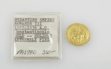 Byzantine Empire Romanus III Gold Solidus
