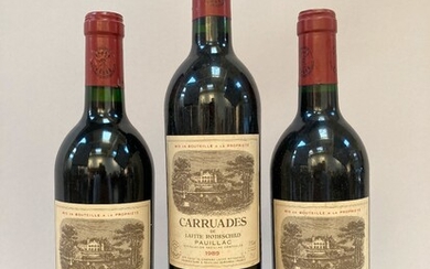 CARRUADES de LAFITE 1989 - PAUILLAC. 3 bouteilles.