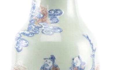 CHINE, Vase Yenyen en porcelaine, Epoque Qing