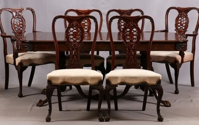 CHIPPENDALE STYLE MAHOGANY DINING SET