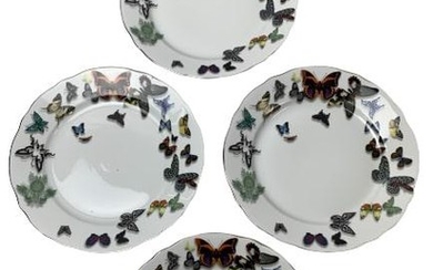 NIB CHRISTIAN LACROIX BUTTERFLY PARADE 4 DINNER PLATES