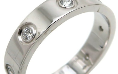 Cartier #49 Love Wedding Diamond Women's Ring 750 White Gold No. 9