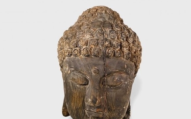 Carved Wood Buddha Head