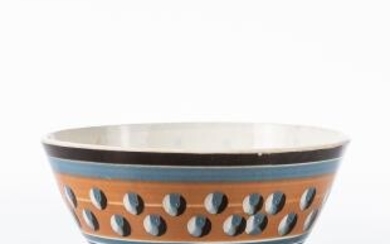 Cat's-eye and Slip-decorated Pearlware Punch Bowl