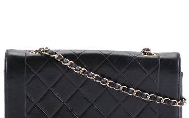 Chanel Medium Front Flap Shoulder Bag in Quilted and Smooth Leather