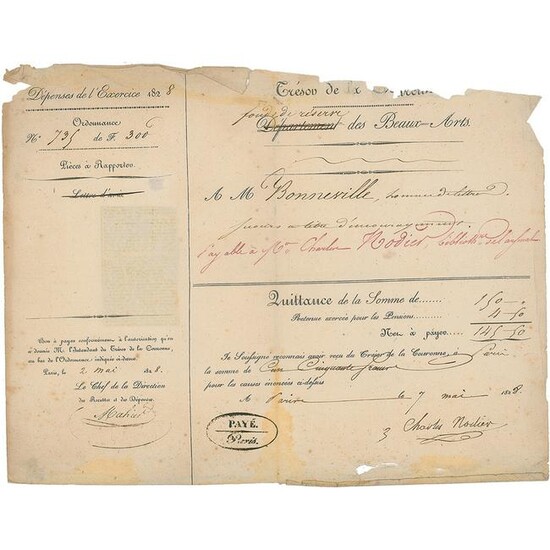 Charles Nodier Document Signed