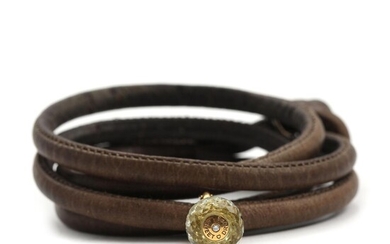 SOLD. Charlotte Lynggaard: "Sweet Drops" bracelet of leather with a "Sweet Drop" charm of 18k gold. (2) – Bruun Rasmussen Auctioneers of Fine Art