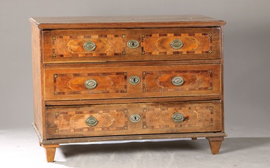 Chest of drawers, probably Eastern Europe, around 1800, solid oak,...