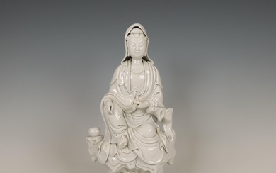 China, a Dehua porcelain figure of Guanyin, 19th/ 20th century