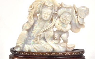 Chinese Carved Jade Buddha & Figure