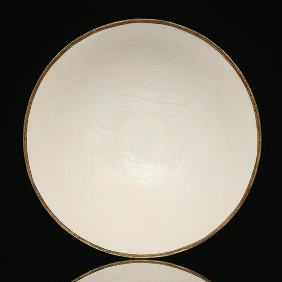 Chinese Ding kiln white glaze Porcelain Plate