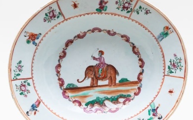 Chinese Export Famille Rose Porcelain Barber's Basin for the Indian Market