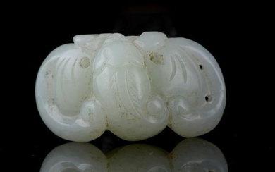 Chinese Qing Dynasty Hetian White Jade Bat
