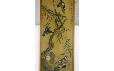 Chinese School, Watercolour, A study of birds, lotus flowers...