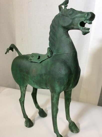 Chinese Verdigris Tang Horse, Bronze