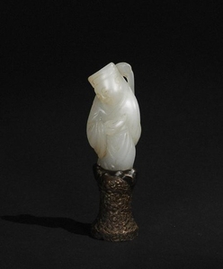 Chinese White Jade Carved Finial, 18th Century