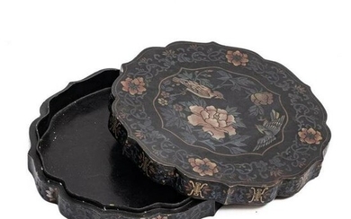 Chinese incised carved and lacquer box