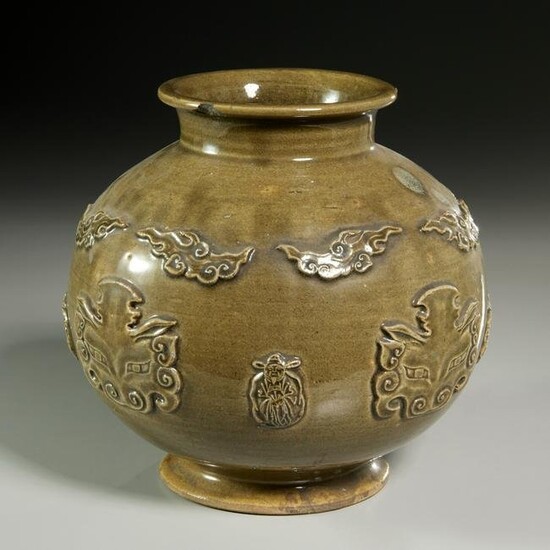 Chinese incised celadon vase