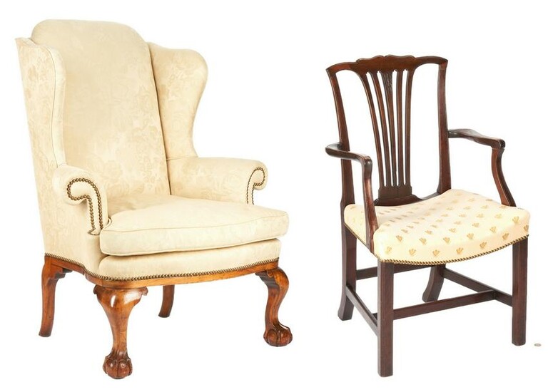 Chippendale Wingback Chair & Armchair