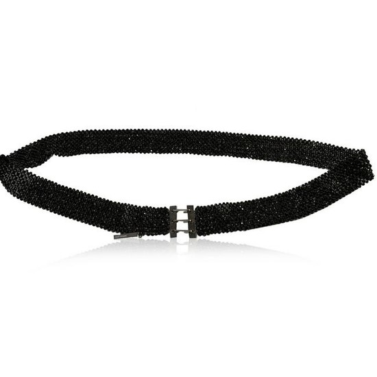 Christian Dior Homme Black Beaded Strip Belt Rare Hedi
