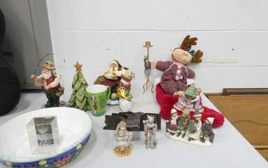 Christmas Lot incl Cabbage Patch Christmas Doll, Fishing Santa, 2 Wizard of Oz Ornaments