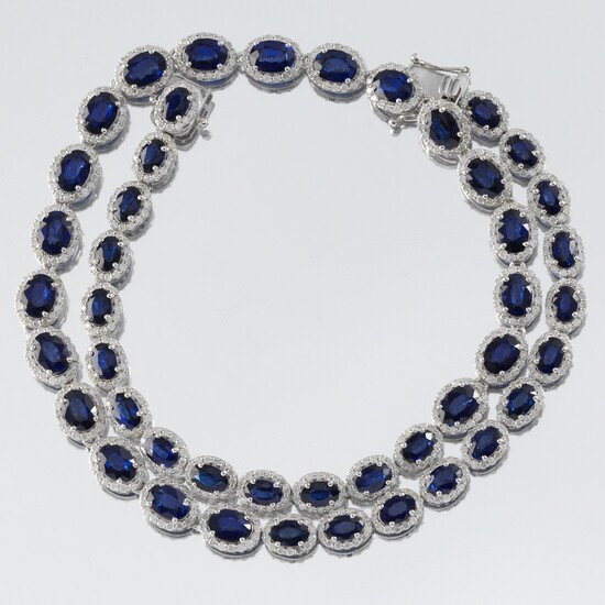 Classic Sapphire and Diamond Necklace