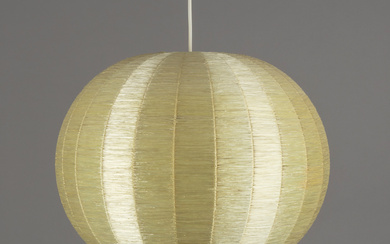 Cocoon pendant lamp, Raffia Bast, 1960s.