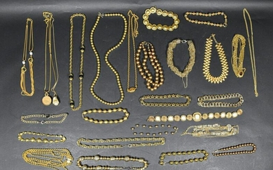 Collection of 20 Gold Tone Necklaces