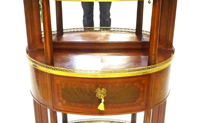 Console à hauteur d'appui de style Louis XVI, marquetée d'acajou et bois de rose, composée...