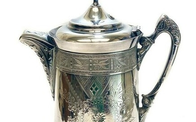 Continental Silver Plate Tankard Pitcher, 19th C