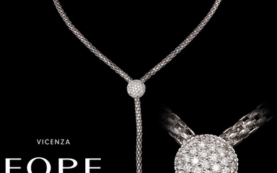 DIAMOND NECKLACE BY FOPE, 18 ct. gold. The necklace with a...