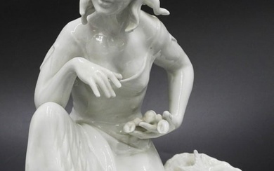 DRESDEN PORCELAIN WOMAN WITH FISH