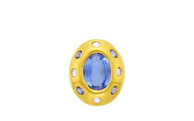 Darlene de Sedle High Karat Gold, Sapphire and Diamond Ring