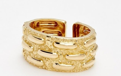 David Webb Textured Cuff Bracelet In 18k Yellow Gold