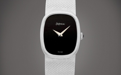 Delaneau A white gold bracelet watch with onyx dial, Circa...