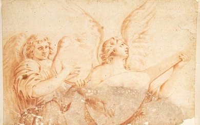 EMILIAN SCHOOL, 17th CENTURY Couple of angels Sanguine on watermarked...
