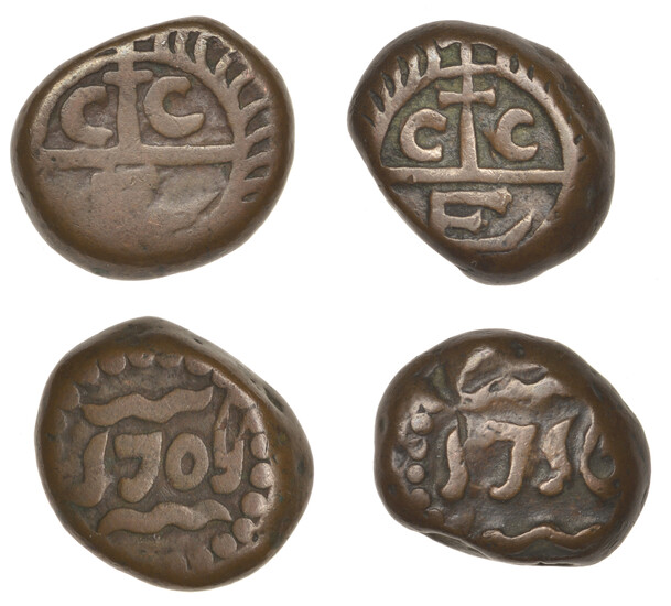 East India Company, Madras Presidency, Early coinages, copper Dudus or 10 Cash,...