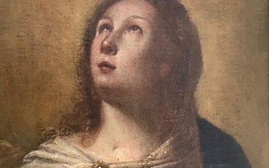Ecole ESPAGNOLE vers 1660, La Vierge en buste Toile 33...