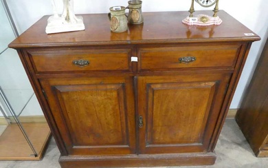 Edwardian mahogany sideboard with two drawersEdwardian mahogany sideboard with two...