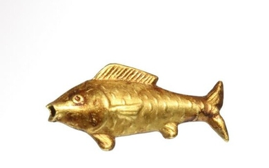 Egyptian Gold Amulet of a Fish, Amarna, 18th Dynasty
